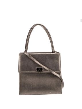 Salvatore Ferragamo Metallic Bronze Top-Handle Crossbody Bag